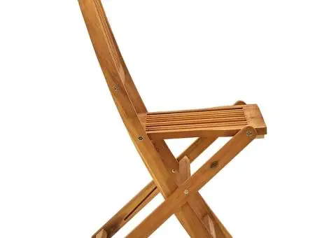 Scaune pliabile de exterior, 4 buc., lemn masiv de acacia - 4/5