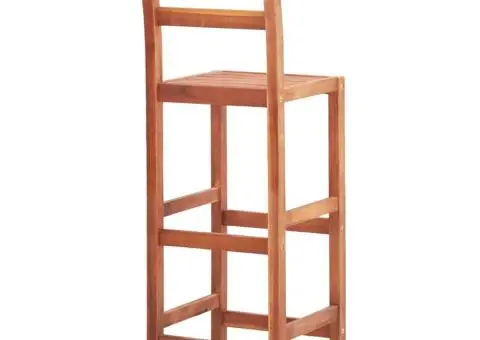 Scaune de bar, 2 buc., lemn masiv de acacia - 5/5