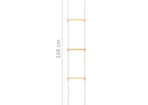Scară din frânghie pentru copii, 30x168 cm, lemn masiv și PE - 5/5