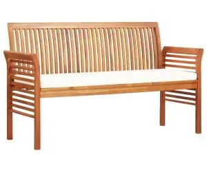 vidaXL Bancă grădină cu 3 locuri & pernă, 150 cm, lemn masiv acacia
