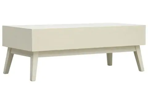 Masă de cafea cu 2 sertare sculptate, gri, 110x50x40 cm, lemn - 4/5