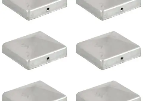 Capace stâlpi de gard piramidă 6 buc. metal galvanizat 81x81 mm - 1/5