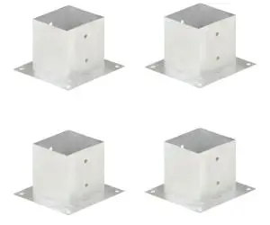 vidaXL Suporți stâlp, 4 buc., metal galvanizat, 141 mm