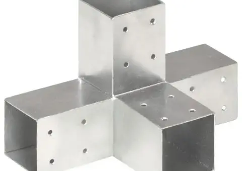 Conector de grindă, formă X, 71 x 71 mm, metal galvanizat - 1/5