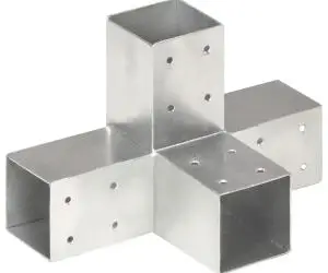 vidaXL Conector de grindă, formă X, 71 x 71 mm, metal galvanizat
