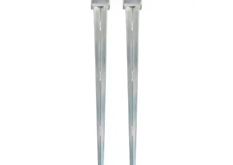 Țăruși de sol, 2 buc., argintiu, 7x7x90 cm, oțel galvanizat - 1/5