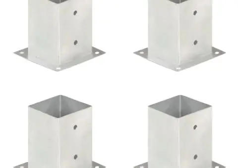 Suporturi stâlp, 4 buc., 101 mm, metal galvanizat - 1/5
