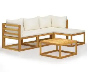 vidaXL Set mobilier grădină cu perne, 5 piese, lemn masiv acacia