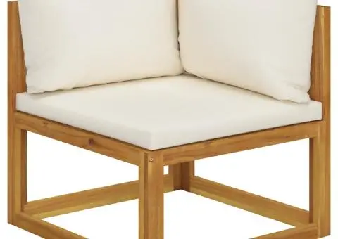 Set mobilier grădină cu perne, 5 piese, lemn masiv acacia - 3/5