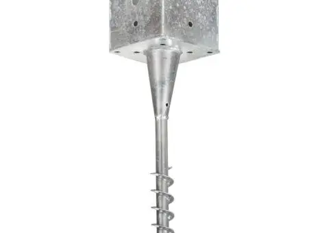 Țăruși de sol, 6 buc., argintiu, 14x14x58 cm, oțel galvanizat - 2/5