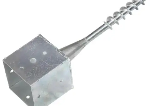 Țăruși de sol, 6 buc., argintiu, 14x14x58 cm, oțel galvanizat - 3/5