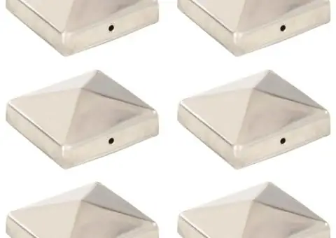 Capace stâlpi de gard piramidă 6 buc. 81x81 mm oțel inoxidabil - 1/5
