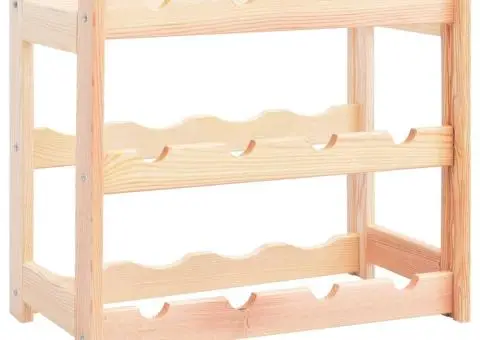 Suport de vin pentru 12 sticle, lemn de pin - 1/5