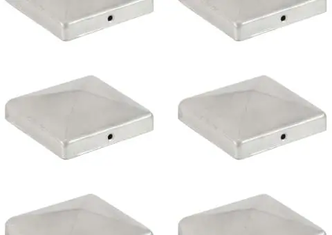 Capace stâlpi gard piramidă 6 buc. metal galvanizat 101x101 mm - 1/5