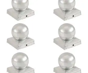 vidaXL Capace stâlpi tip glob, 6 buc., 91 x 91 mm, metal galvanizat