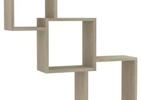 Rafturi de perete, cub, stejar sonoma, 68x15x68 cm, PAL - 2/5