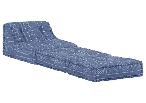 Fotoliu puf modular, indigo, material textil - 2/5