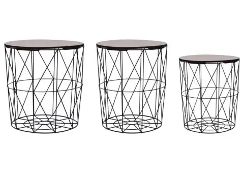 Măsuță de cafea, 3 buc., negru - 1/5