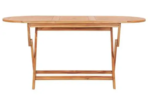 Set mobilier de exterior pliabil, 7 piese, lemn masiv de tec - 3/5