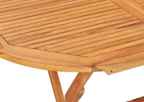 Set mobilier de exterior pliabil, 7 piese, lemn masiv de tec - 5/5