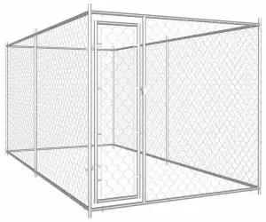 vidaXL Padoc pentru câini de exterior, 382 x 192 x 185 cm