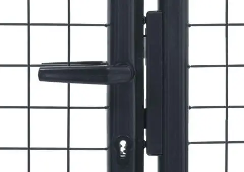 Poartă de grădină din plasă, gri, 400 x 150 cm, oțel galvanizat - 4/5