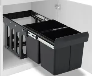 vidaXL Coș gunoi retractabil pentru dulap bucătărie, silențios, 36 L