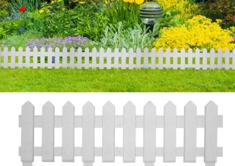 Borduri de gazon, 25 buc., alb, 10 m, PP - 1/5