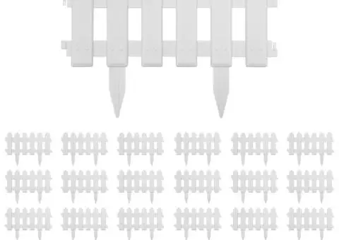 Borduri de gazon, 25 buc., alb, 10 m, PP - 2/5