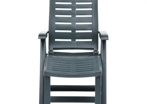 Șezlong pliabil, verde, plastic - 2/5