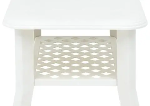 Măsuță de cafea, alb, 90 x 60 x 46 cm, plastic - 3/5