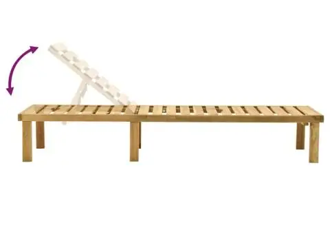 Șezlong, lemn de pin tratat - 4/5