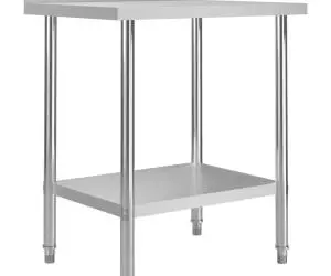 vidaXL Masă de lucru bucătărie bordură antistropire 80x60x93 cm oțel