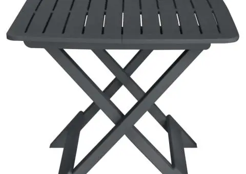 Set mobilier de bistro pliabil, 3 piese, antracit, plastic - 2/5