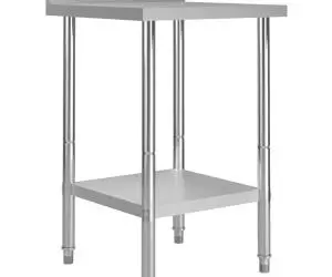 vidaXL Masă de lucru bucătărie bordură antistropire 60x60x93 cm oțel