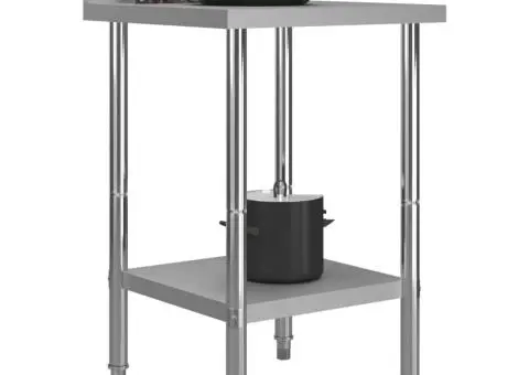 Masă de lucru bucătărie bordură antistropire 60x60x93 cm oțel - 2/5