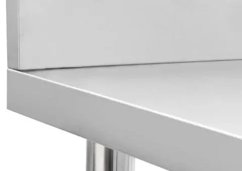 Masă de lucru bucătărie bordură antistropire 60x60x93 cm oțel - 5/5