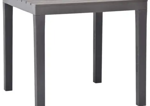 Masă de grădină cu 2 bănci, maro, plastic - 4/5