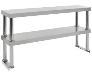 vidaXL Raft masă de lucru cu 2 niveluri, 120x30x65 cm, oțel inoxidabil