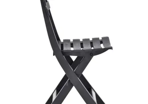 Scaune de grădină pliabile, 2 buc., antracit, plastic - 4/5