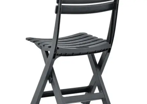 Scaune de grădină pliabile, 2 buc., antracit, plastic - 5/5