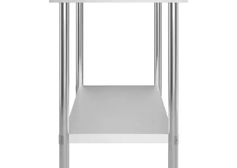 Masă de lucru bucătărie bordură antistropire 120x60x93 cm oțel - 4/5