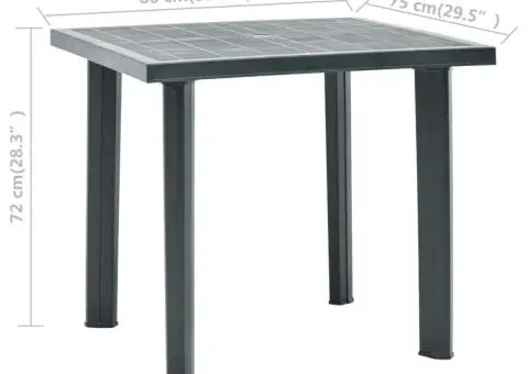 Masă de grădină, verde, 80 x 75 x 72 cm, plastic - 5/5