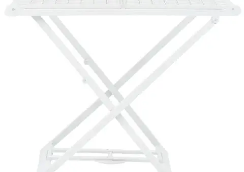 Uscător de rufe pliabil, alb, plastic - 2/5