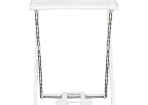 Uscător de rufe pliabil, alb, plastic - 3/5