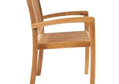 Bancă grădină stivuibilă, 2 locuri, 128,5 cm, lemn masiv de tec - 3/5