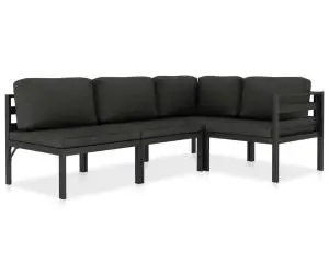 vidaXL Set mobilier de grădină cu perne, 4 piese, antracit, aluminiu