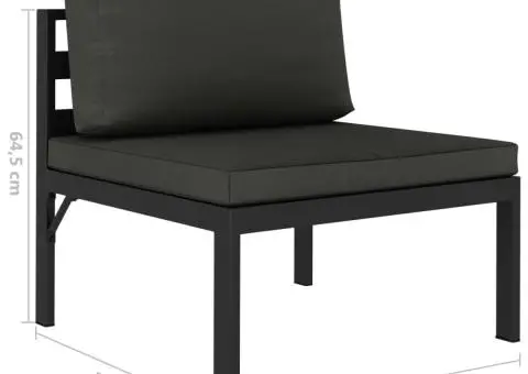 Set mobilier de grădină cu perne, 4 piese, antracit, aluminiu - 5/5