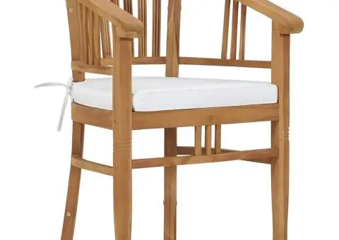 Scaune de grădină cu perne, 2 buc., lemn masiv de tec - 2/5