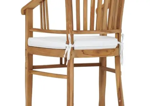 Scaune de grădină cu perne, 2 buc., lemn masiv de tec - 5/5